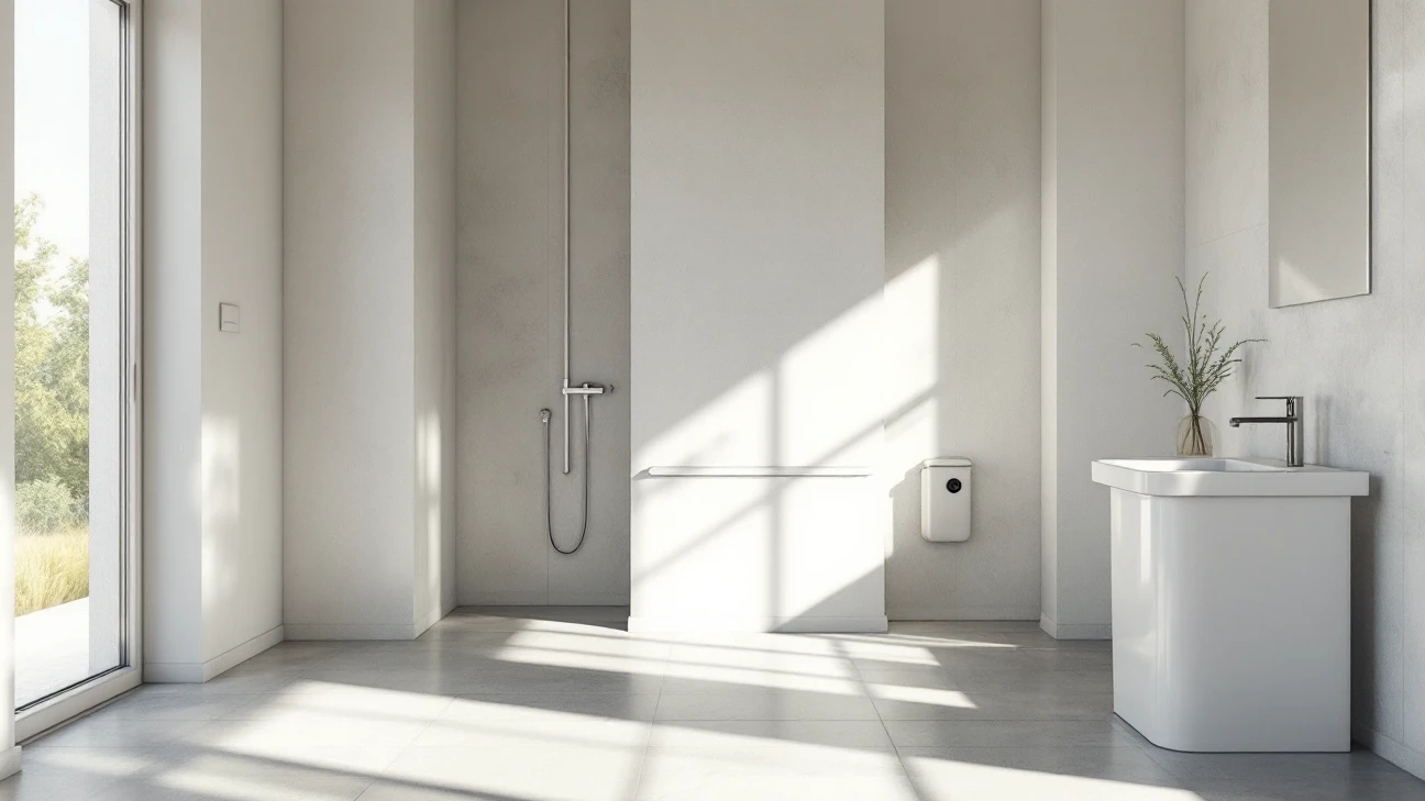 Clear floor and wall space in a household utility room